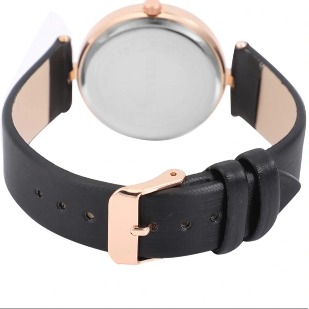 Watch with Black Dial in Rosetone
